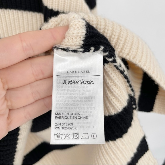 & Other Stories Half-Zip Striped Oversized Boxy Sweater Large Stockholm Atelier - Picture 9 of 12